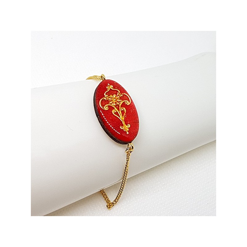 Bracelet femme baroque ou médiéval rose et or Création Le Trésor de Clémentine Artisanat d'Art Bracelet femme baroque ou médiéval rose et or Création Le Trésor de Clémentine Artisanat d'Art