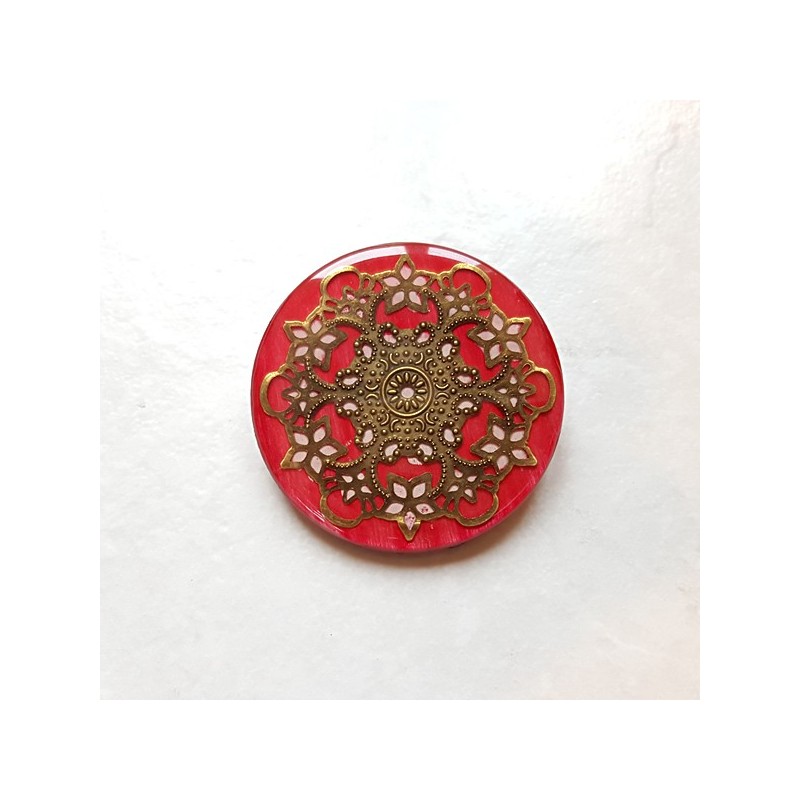 Grande broche romantique rose et bronze, artisanat d'art pour femme aspect d'émail léger et confortable Grande broche romantique rose et bronze, artisanat d'art pour femme aspect d'émail léger et confortable