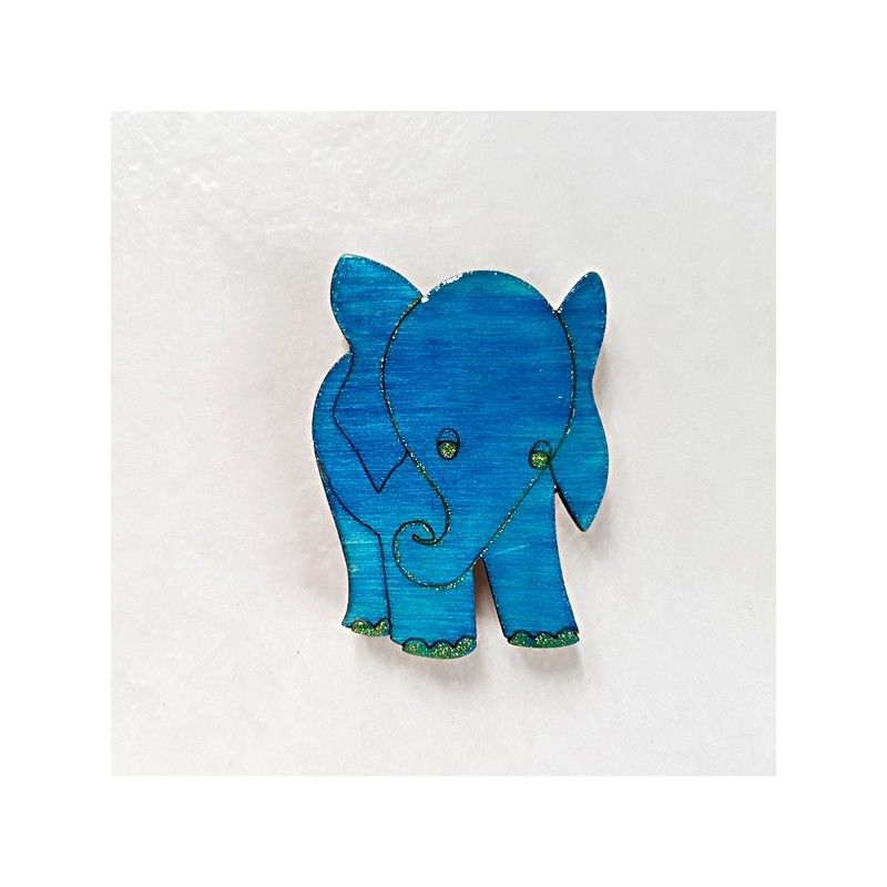 Magnet de collection éléphant turquoise cadeau utile qui fera toujours plaisir, en bois, couleurs profondes aspect émail Magnet de collection éléphant turquoise cadeau utile qui fera toujours plaisir, en bois, couleurs profondes aspect émail