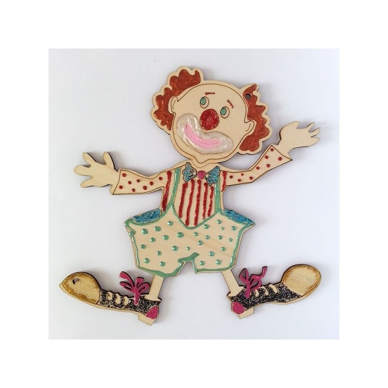Clown en bois peint Clown en bois peint