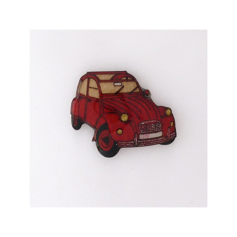 Broche 2 cv rouge (voiture mythique) Broche 2 cv rouge (voiture mythique)