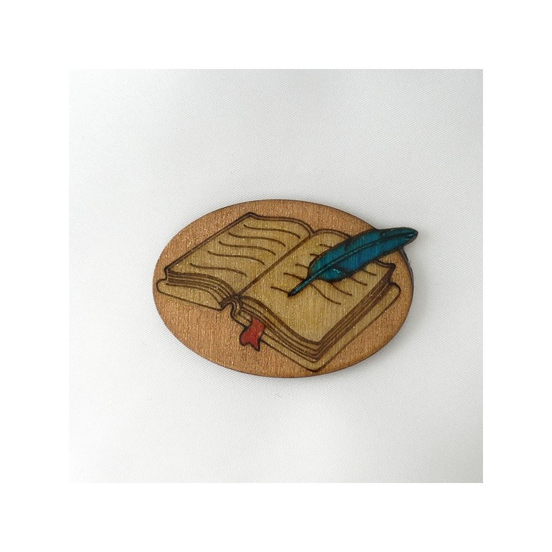 Bijoux médiévaux, broche original livre ou grimoire et plume d'oie Bijoux médiévaux, broche original livre ou grimoire et plume d'oie