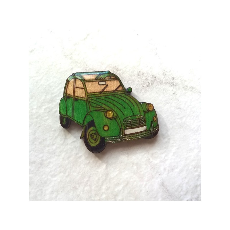 2 cv verte bijou broche originale, bijou original, bijou de créateur en émaillage à froid 2 cv verte bijou broche originale, bijou original, bijou de créateur en émaillage à froid