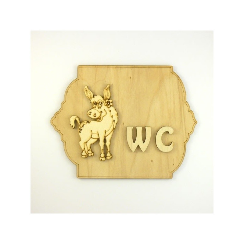 Plaque décorative wc avec Ane rigolo, création artisanale française, personnalisable sur demande Plaque décorative wc avec Ane rigolo, création artisanale française, personnalisable sur demande