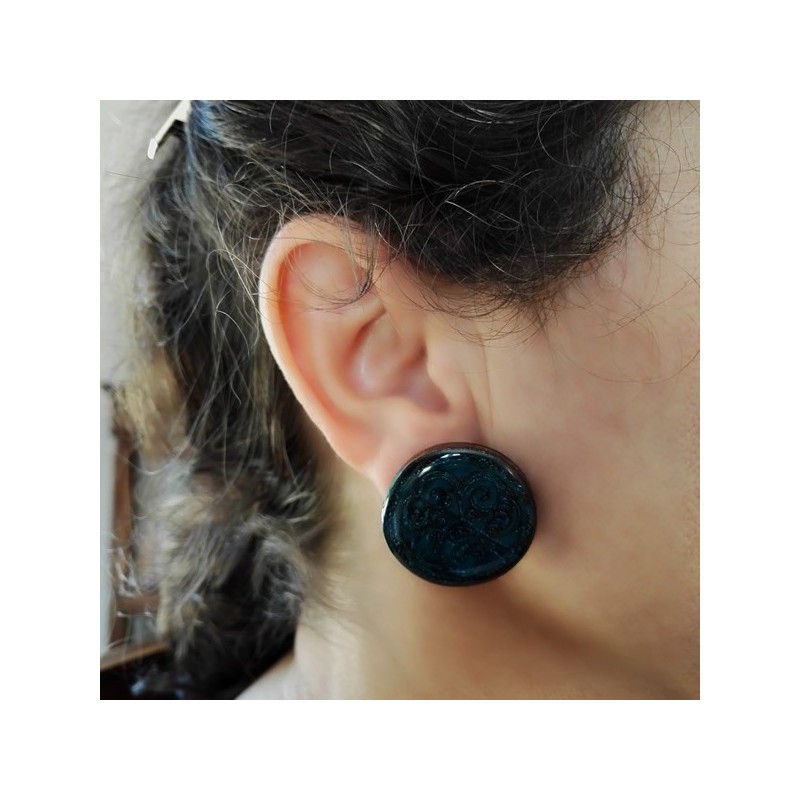 Boucle d'oreille fantaisie arbre de vie turquoise bijou de créateur Boucle d'oreille fantaisie arbre de vie turquoise bijou de créateur