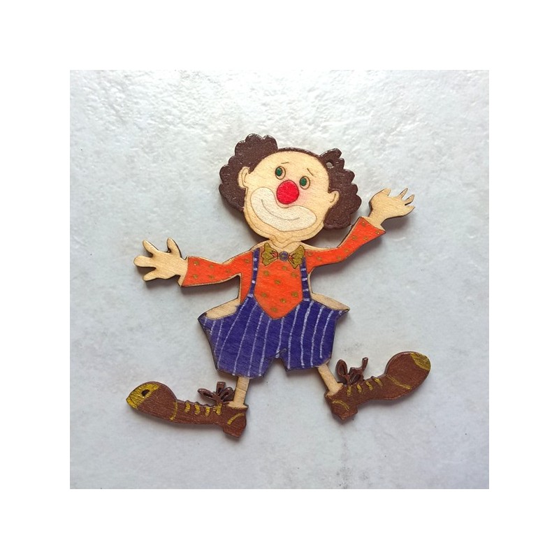 Clown en bois peint à la main, personnalisable sur demande modèle unique, fabrication française peint à la main Clown en bois peint à la main, personnalisable sur demande modèle unique, fabrication française peint à la main
