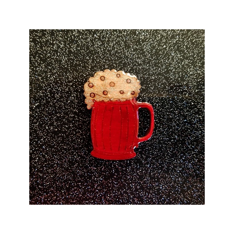 Broche fantaisie chope de biere, bijou fantaisie artisanat français Broche fantaisie chope de biere, bijou fantaisie artisanat français