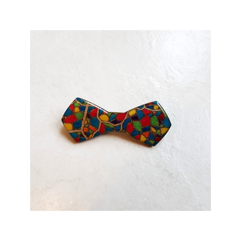 Noeud papillon broche originale décor vitrail modèle unique Noeud papillon broche originale décor vitrail modèle unique