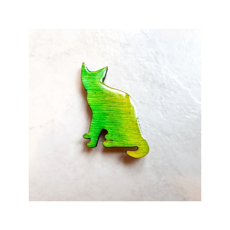 Magnet collection chat vert création artisanale Magnet collection chat vert création artisanale
