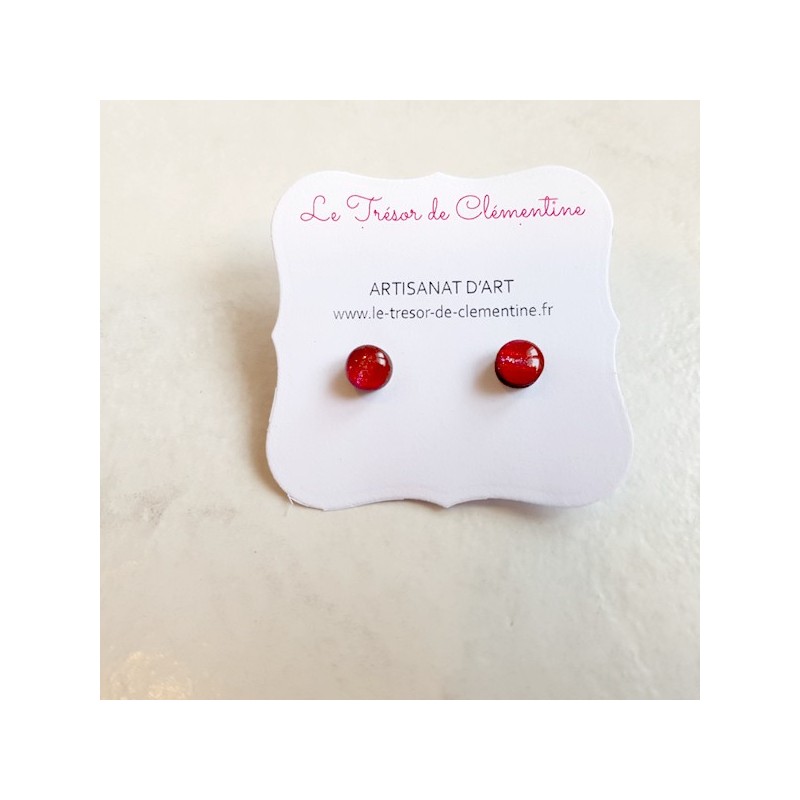 Petit bouton d'oreille, puce d'oreille ronde rouge modèle unique Petit bouton d'oreille, puce d'oreille ronde rouge modèle unique