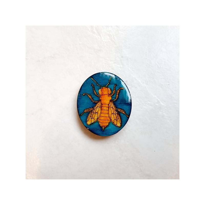 Magnet collection abeille dorée fond turquoise Magnet collection abeille dorée fond turquoise