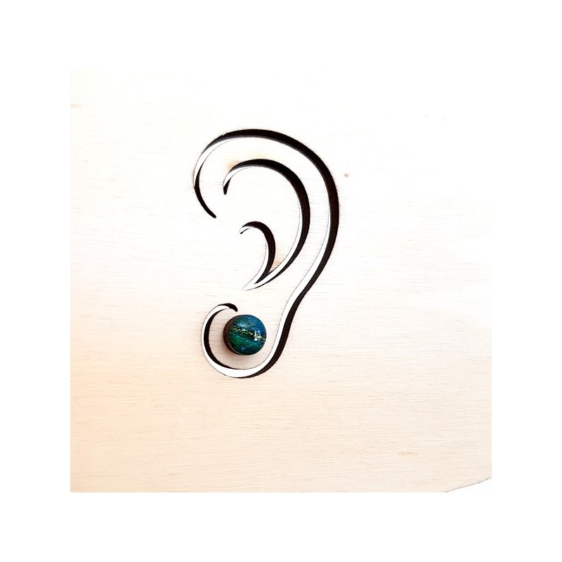 Petit bouton d'oreille, puce d'oreille turquoise à vert Petit bouton d'oreille, puce d'oreille turquoise à vert