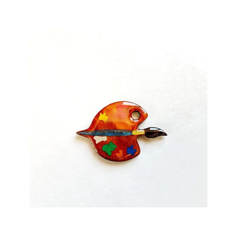 Broche palette pinceau turquoise, bijou original, pièce unique, belles couleurs, léger et confortable à porter, fabrication fran Broche palette pinceau turquoise, bijou original, pièce unique, belles couleurs, léger et confortable à porter, fabrication fran